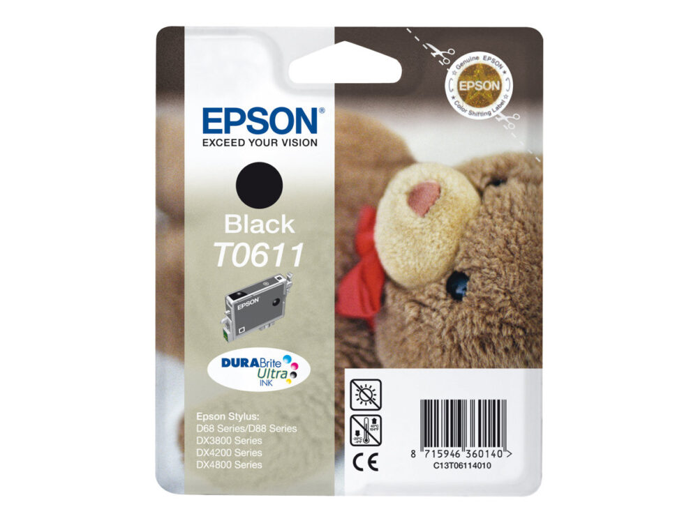 Epson T0611 Negro Cartucho de Tinta Original - C13T06114010