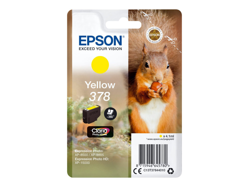 Epson 378 Amarillo Cartucho de Tinta Original - C13T37844010