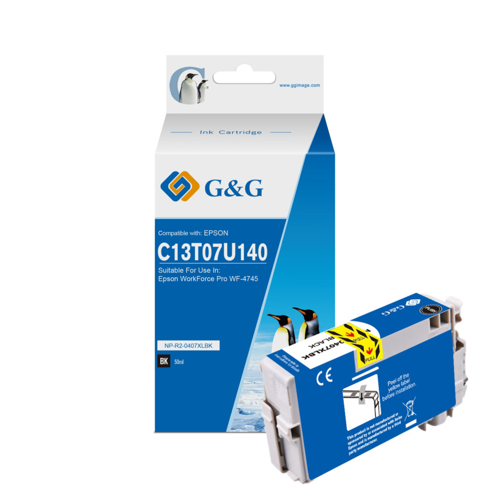 G&G Epson 407 Negro Cartucho de Tinta Generico - Reemplaza C13T07U140