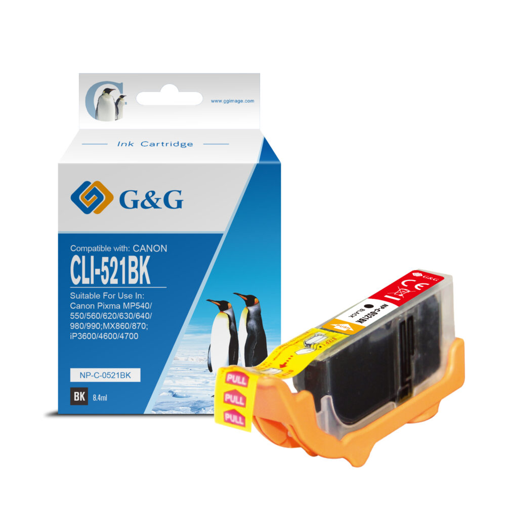 G&G Canon CLI521 Negro Cartucho de Tinta Generico - Reemplaza 2933B001