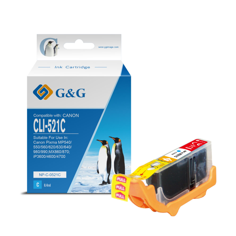 G&G Canon CLI521 Cyan Cartucho de Tinta Generico - Reemplaza 2934B001