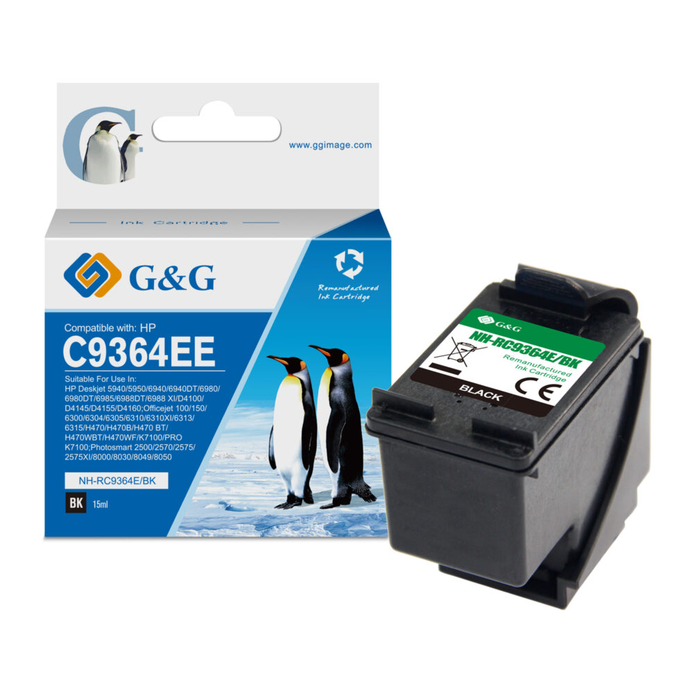 G&G HP 337 Negro Cartucho de Tinta Remanufacturado - Reemplaza C9364EE