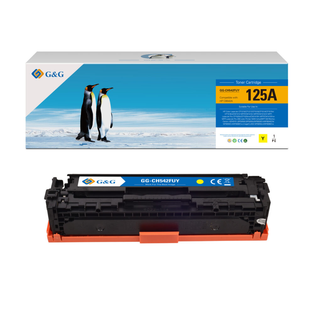 G&G HP CB542A/CE322A/CF212A Amarillo Cartucho de Toner Generico - Reemplaza 125A/128A/131A